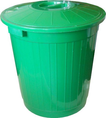 Бак для мусора пластик, 60 л, с крышкой, 48х53х55 см, ярко-зеленый, Idea, М 2393