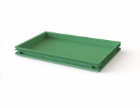 Ящик прямоугольный 735х438х68 перфорированный (зеленый)