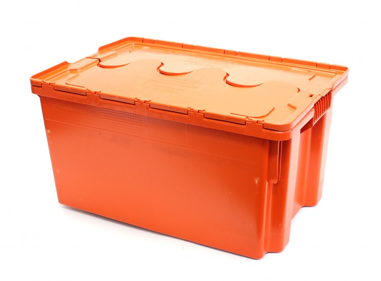 Ящик унив 600х400х300 с крышкой сплошной (оранжевый)