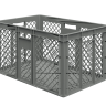 Ящик прямоуг. 600х400х220 перф (серый)