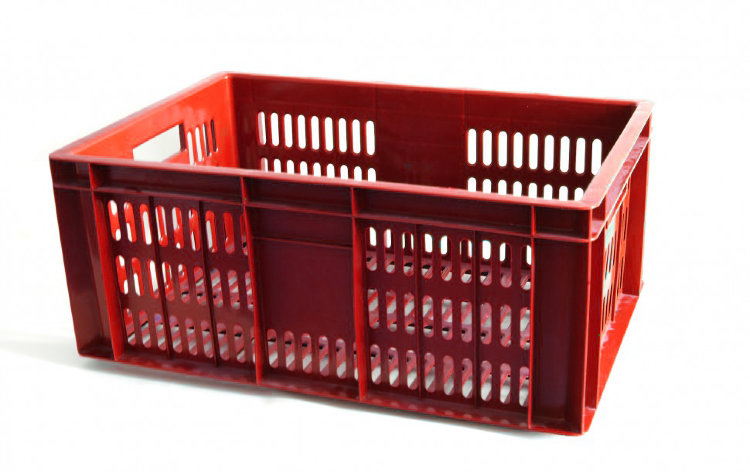 Ящик прямоуг. 600х400х250 перфор (красн)