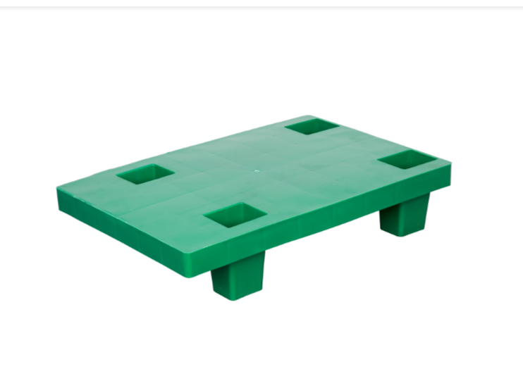 Паллет  600х400х140 мм сплошной на ножках (зеленый)