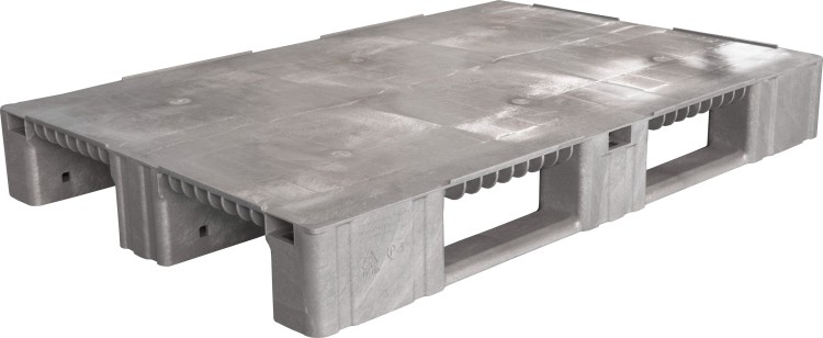 Паллет 1200х800х150 мм СПЛОШНой на з-х полозьях (СЕРЫЙ) 6000/1800/500