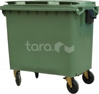 Мусорный контейнер. 660л с крышкой зеленый
