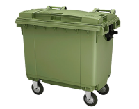Мусорный контейнер. 660л с крышкой зеленый