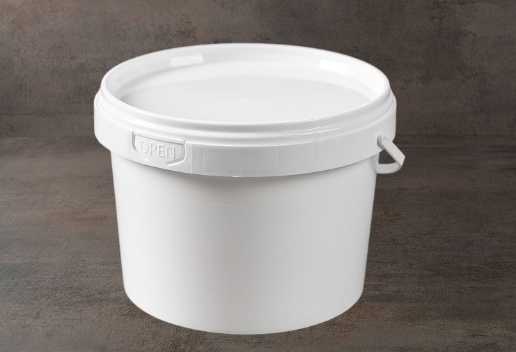 Ведро  0.8 д131 БЕЛОЕ с пломбой и ручкой без крышки (гфр 450/пак150)