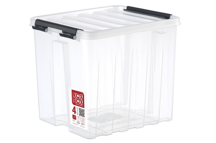 Ящик 210х170х175 мм с крышкой и клипсами (прозрачный) Ящик 210х170х175 мм с крышкой и клипсами (прозрачный)