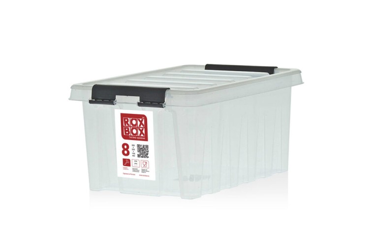 Ящик 335х220х155 мм с крышкой и клипсами (прозрачный) Ящик 335х220х155 мм с крышкой и клипсами (прозрачный)