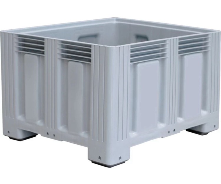 Бокс паллет 1200х1000х760 (660л) СПЛОШНой с пробкой на ножках (серый) Бокс паллет 1200х1000х760 (660л) СПЛОШНой с пробкой на ножках (серый)