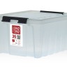 Ящик 500х390х250 мм с крышкой и клипсами (прозрачный)