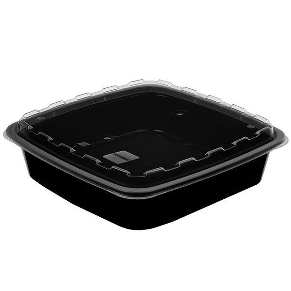 Контейнер  1,5л с крышкой КВАДРАТНЫЙ ЧЕРНЫЙ (гфр100)