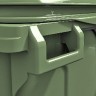 Мусорный контейнер. 1100л с крышкой и бок захв (зеленый) передвижной