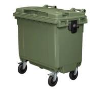 Мусорный контейнер. 660л с крышкой зеленый